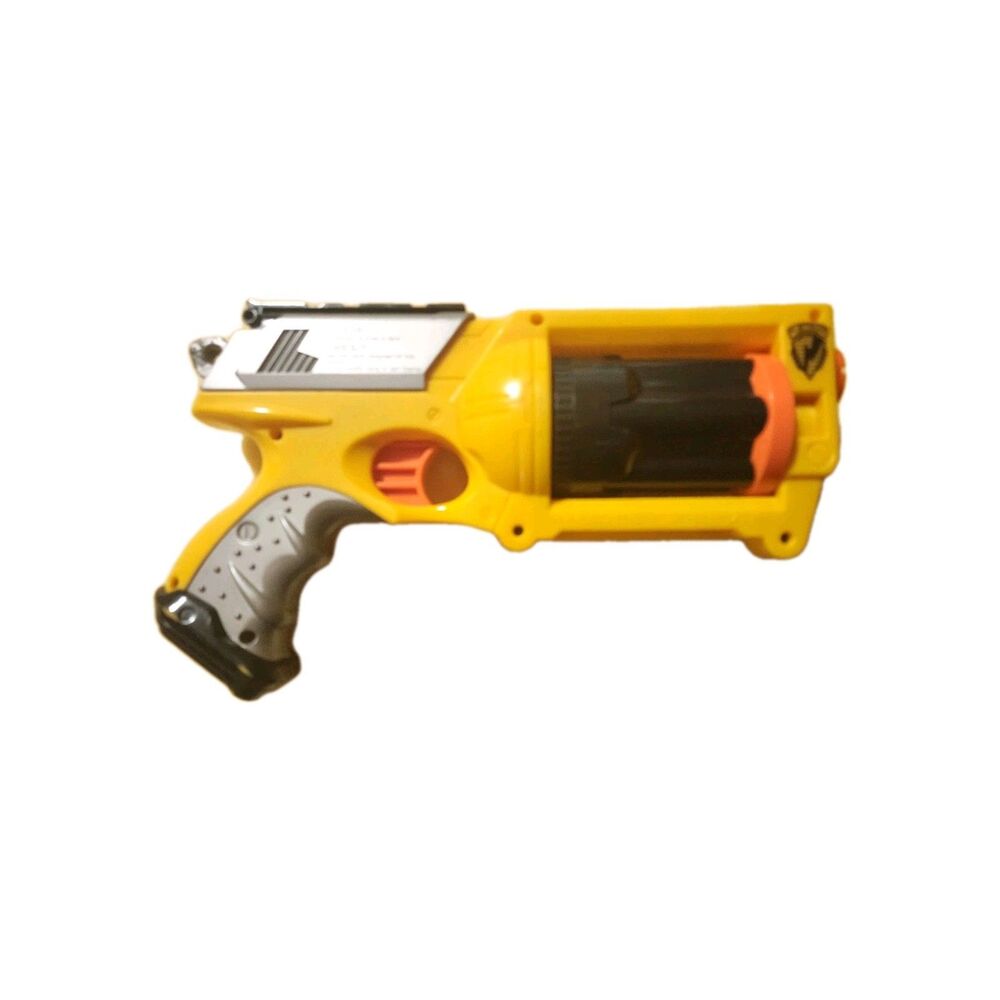 Nerf Gun Maverick Rev-6 Yellow 6 Shooter 2004 *gun only*